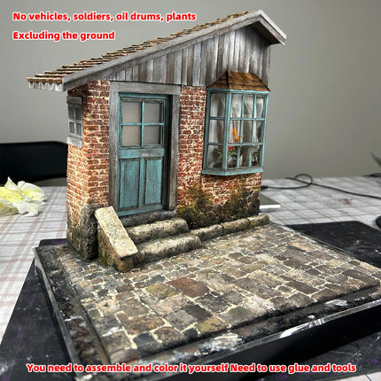 Assembly Architectural Building Single-Family Home Bungalow Rural Housing House Diorama Miniature Scale Model Kit 1/16