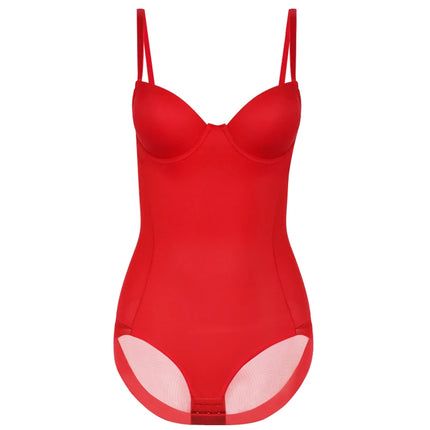 Wechery Red Top Women Camisole Bodysuit Body Shaper Butt Lift Lace Open Crotch Slim-fit Female Clothing