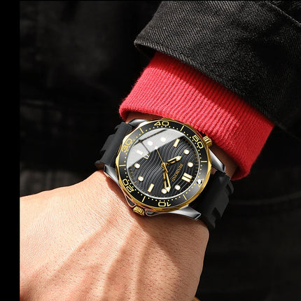 BINBOND Brand New Fashion Ultra-thin Sea Horse Series Men's Business Quartz Watches Waterproof Luminous Sports Casual Men's Watch