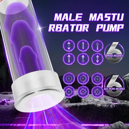 Automatic Electric Penis Pump Pocket Enlargement Extender Male Portable Vacuum Suction Glans Trainer Masturbator Sex Toy for Men