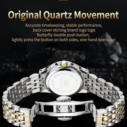 OLEVS Original Luxury Brand Watch for Men Waterproof Silver Stainless Steel Classic Casual Quartz Wristwatch Date Week Man Gift