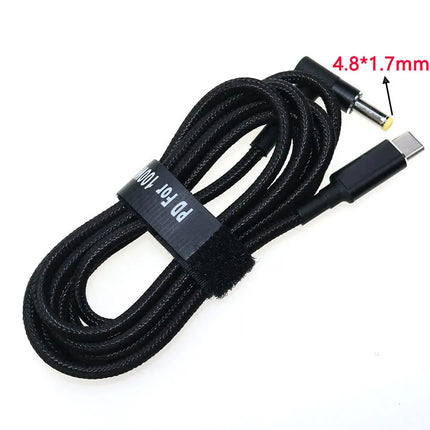 USB Type C to DC2.5*0.7 3.0*1.1 3.5*1.35 4.0*1.35 4.0*1.7 4.5*3.0 4.8*1.7mm Male Plug Converter USB-C PD Lure Charging Cable