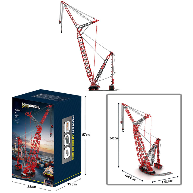 7477PCS Rail Crane 1:80 Building Blocks Set, Desktop Ornament, Assembly Toy, Construction Machinery Enthusiast Birthday Gift