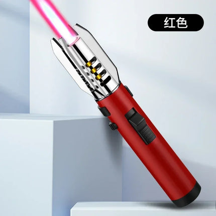 1800° High Temperature Spray Gun  Butane Gas Lighter Metal Outdoor Wind-proof Blue Powerful Flame Torch Jet Lighter Welding Tool