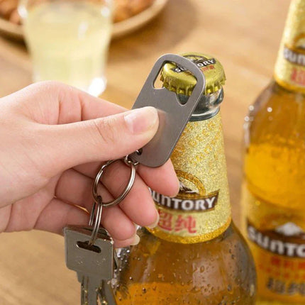 Portable Metal Stainless Steel Bottle Opener Keychain Soda Drink Starter Portable Bottle Openers Bar Key Chain Pendant Creative