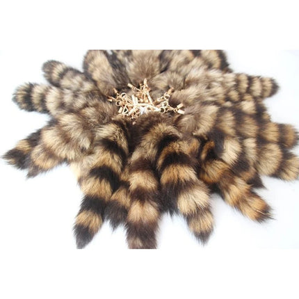31BB Cute Fox-Racoon Tail Keychain Fur Pendant Key-Chain Bags Charm Keys-Holder Couple Keyrings for Backpack Car Decoration