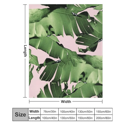 Blush Banana Leaves Dream #8 #tropical #decor #art Throw Blanket Luxury Brand Decorative Throw Flannel Fabric Flannel Blankets