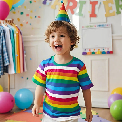 Kids Striped T-shirt Toddler T-shirt Boys Girls Cotton Short Sleeve Tops Children Summer Casual Tee Halloween Carnival Daily Wear