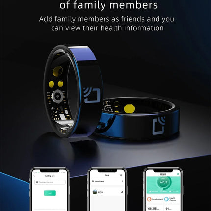 NFC Smart Ring Men Women Heart Rate Health Monitor Sleep Monitors Smartring IP68 Waterproof Multi-sport Mode 7MM Ultra Thin Ring