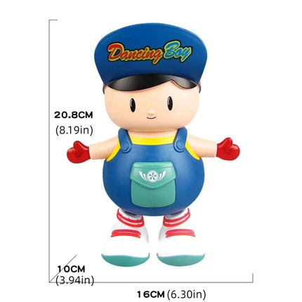 Educational LED Dancing Boy Figurine Plastic Music Dancing Swing Boy Movable with Lights Electric Boy Birthday Gift
