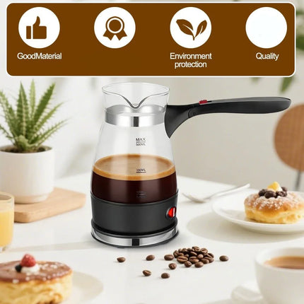 CKFAM-Electric Turkish Coffee Machine 500 Ml Espresso Maker With Handle Turkish Coffee Pot And Teapot EU Plug
