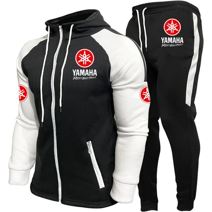 2026 Yamaha logo Autumn/Winter Fashion Hoodie Set for Men's Sports Hoodie Long Sleeve Cardigan Set  Color Sweatpants Suits