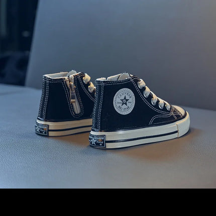 Children's Mid-Top Canvas Shoes Soft Sole Comfortable Casual Children's Shoes Boys and Girls Non-slip Breathable Board Shoes
