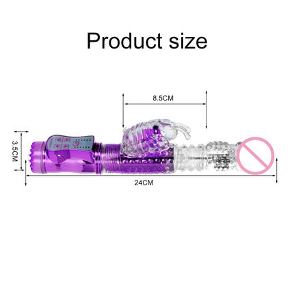 Rabbit Vibrator Telescopic Dildo Vibrator G-Spot Clit AV Stick Stimulator Vaginal Massager Sex Toys for Women Female Rechargable