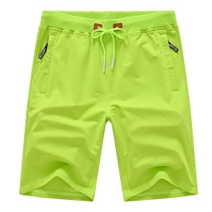 Drawstring Men's Cotton Shorts, Cozy Fit Slim Elastic Sports Shorts Man Casual Running Trendy Sweatpants Male Clothing