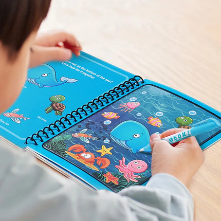 1/3/5pcs Cartoon Magic Water Book with Pen Drawing Coloring Books Kids Baby Montessori Toys Children Learning Education Toy TMZ