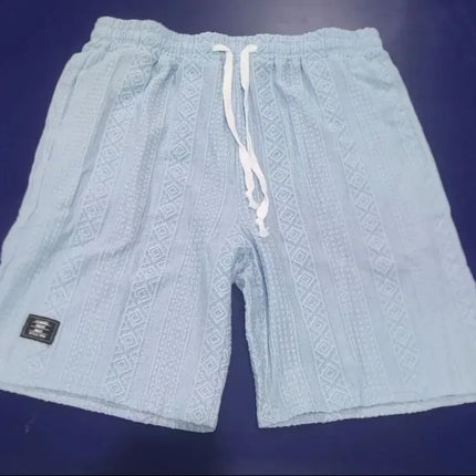 Men's Jacquard Casual Shorts Summer Harajuku Solid Sweatpants Fashion Men Short Pants Retro Men Clothes Roupas Streetwear New