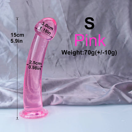 Cheap 4Sizes TPE Transparent Anal Plug Jelly Dildo Sex Toys for Man Woman Suction Cup Cock Vaginal Masturbation Soft Small Penis