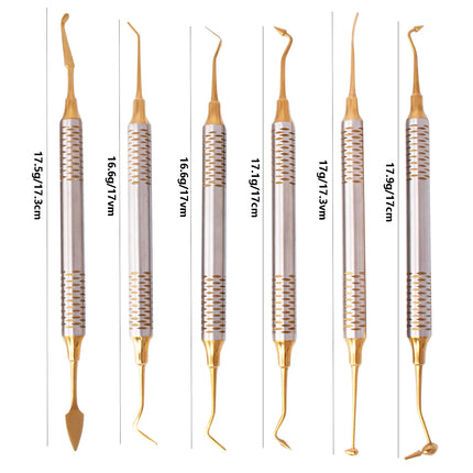 Dental Resin Spatulas Composite filling Dental Dentistry tools 6pcs/Set Titanium Plated Head Resin Filler set