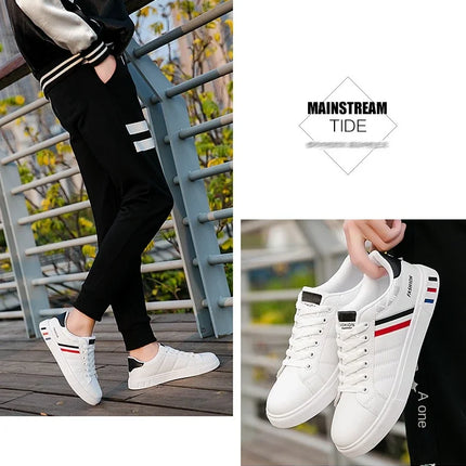 2024 Men's Casual Sneakers New Fashion Lace-up White Shoes Student Comfort Sports Plus Size Vulcanized Shoes Zapatillas De Hombre