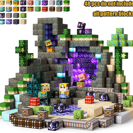 Magnetic Building Blocks New Mine World Magnetic Snow Ice Castle Construction Brick Cube STEM Boy Girl Children Toy Set Gift