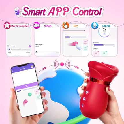 APP Bluetooth Control Mouth Vibrator Female Tongue Licking Breast Sucking Cunnilingus Flirting Vibrator Second Tide Masturbator