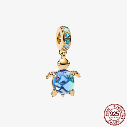 Key & Lock 925 Sterling Silver Pave Moon Heart Flower Dangle Charms Fit Original Bracelet Beads Jewelry DIY Gift plata de ley