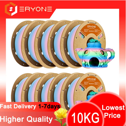 ERYONE 1KG/3K/5KG PLA Matte Gradient Rainbow 3D Printer Filament 1.75 +/- 0.03mm, PLA Matte Multicolor Filament PLA 1KG/3K/5KG