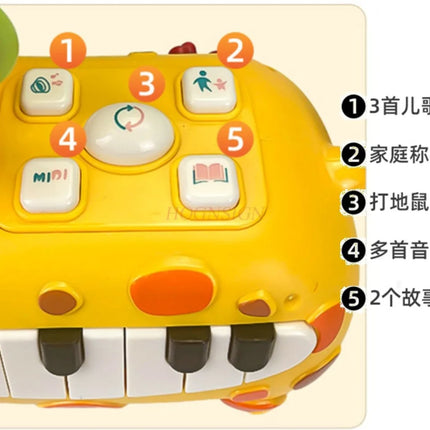 Baby toys that make sounds and move, baby 0-1 year old children's puzzle deer electronic piano music piano