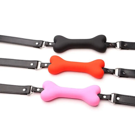 Soft Silicone Dog Bone Ball Gag Open-Mouth Bondage Slave Gag Sex Toy for Women Sexual Health & Wellness Accessory