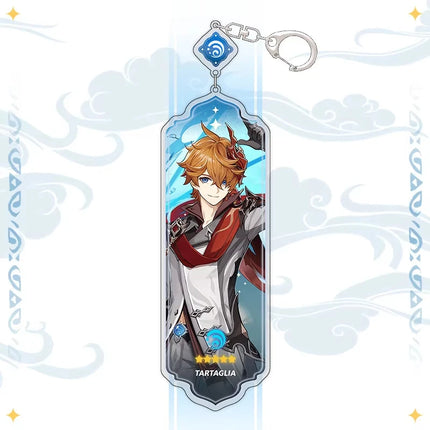 Anime Keychain Linnea Flins Durin Mualani Furina Arlecchin Key Chain Accessories Genshin Impact Cute Bag Pendant Key Ring Gift
