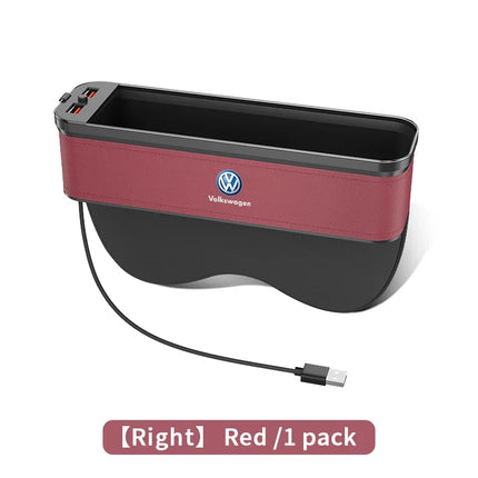 Car USB Charging Multifunction Seat Crevice Storage Box For Volkswagen Amarok Tiguan Polo Jetta GTI Golf Passat Touareg Magotan