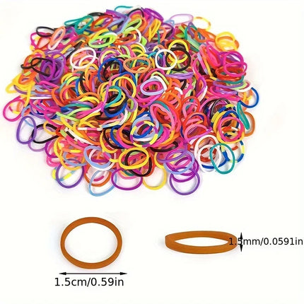 200pcs Rubber Loom Bands DIY Bracelets Wristband Silicone Rubber Hairbands Craft Kit Toys Birthday Christmas Gift Party Supplies