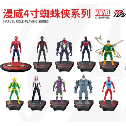 ZD Original Spider Man 4inch GREEN GOBLIN Doctor Octopus VENOM Action Figures MILES GWEN ELECTRO SCARLET SPIDER 2099 RHINO Toys