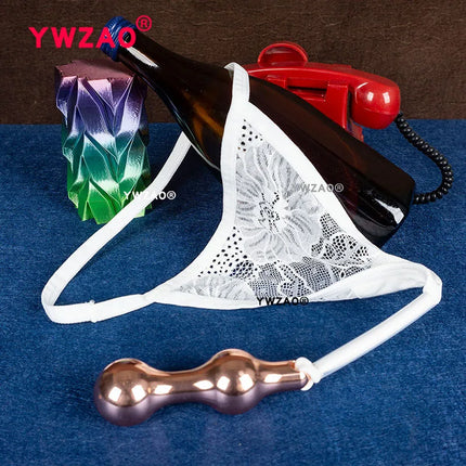 YWZAO Fisting Panties Adult Anal Invisible Thong Butt Plug Ass Erotic Lingerie For Ladies Toys Anus Dildo N11 White Combination