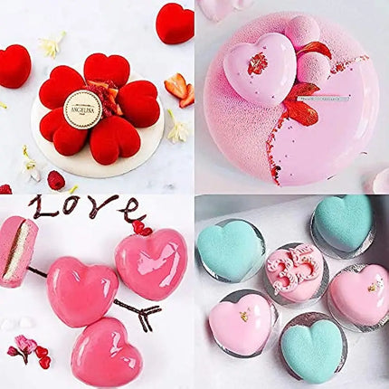 Silicone Pastry Molds for Chocolate 3D Heart Shaped Mousse Cake Dessert Baking Pan Mini Muffin Jelly Fondant Bakeware Moulds
