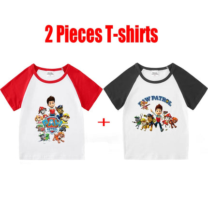 Child T-Shirt for Boys Girls Kids Shirts Baby Short Sleeve PAW Patrol Print T-Shirt Toddler Cotton Cartoon Tee Tops Clothing