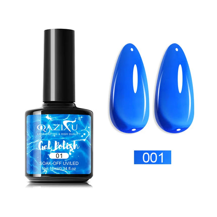 QAZIXU 48 Colors 10ml Red Black White Gel Nail Polish Manicure Semi Permanent Soak Off UV Nail Art Varnish Nail Supplies