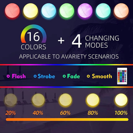 Large Floating and Inflatable Led Glow-In-The-Dark Beach Ball Toy with Color-Changing Lights, Perfect for Summer Parties, Pool/Beach Parties, Raves, or Glow-In-The-Dark Parties