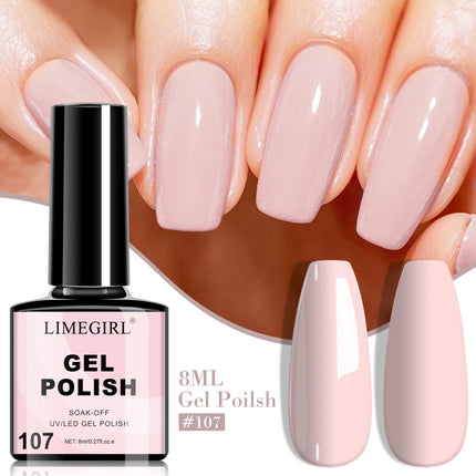 LIMEGIRL 8ML Nail Gel Polish Nail Supplies Vernis Semi Permanent Nail Art Manicure Soak Off LED UV Gel Nail Varnishes