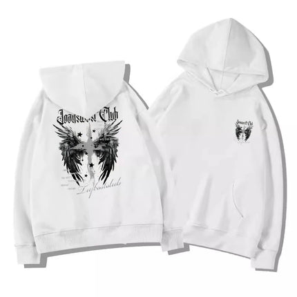 2025 New American High Street Hiphop Adult Men's Autumn Winter Fleece Warm Outdoor Loose Soft Comfortable Hooded Sweatshirt