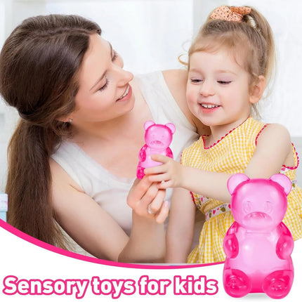 Stress Bear Squishy Ball Gummy Bear Toy Sugar Filled Squishy Toys for Kids Stress Relief Ultra-Soft Decompression Venting Toys