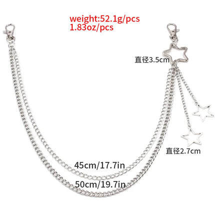 Punk Steet Keychains Chain Women Men Star Rivets Accessories Rock Goth Pants Waist Belt Chain On Jeans Jewerly