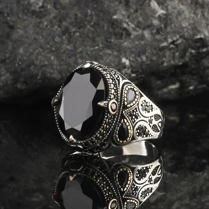 2024 New Creative Cat's Eye Alloy Casting Rings for Men Tiktok Europe and America Gothic Rock All-around Eyeball Simple Jewelry