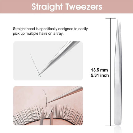 1 Pcs MASSCAKU Eyelash Tweezers Extension Stainless Steel Superhard Tweezers Non-Magnetic Professional Pincet Lashes Makeup tool