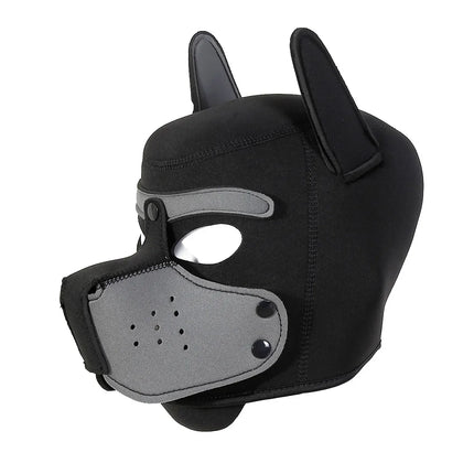 Adjustable Neoprene Puppy Play Hood Mask Pet Roleplay Padded Dog Head Mask BDSM Bondage Gear Adult Fetish Sex Toy for Men Women