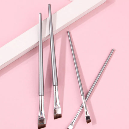 4PCS Liquid Eyeliner Brush Ultra Thin Fine Oblique Angle Flat Head Eyebrow Brush