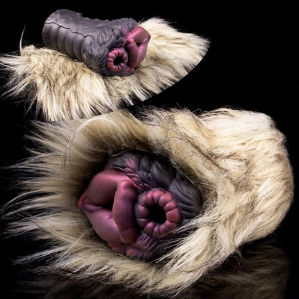 SXXY Fur Dog Pussy Masturbation Cup Silicone Realistic Vaginal Dual Channel Male Masturbation Fantasy Animal Adult Sex Toy