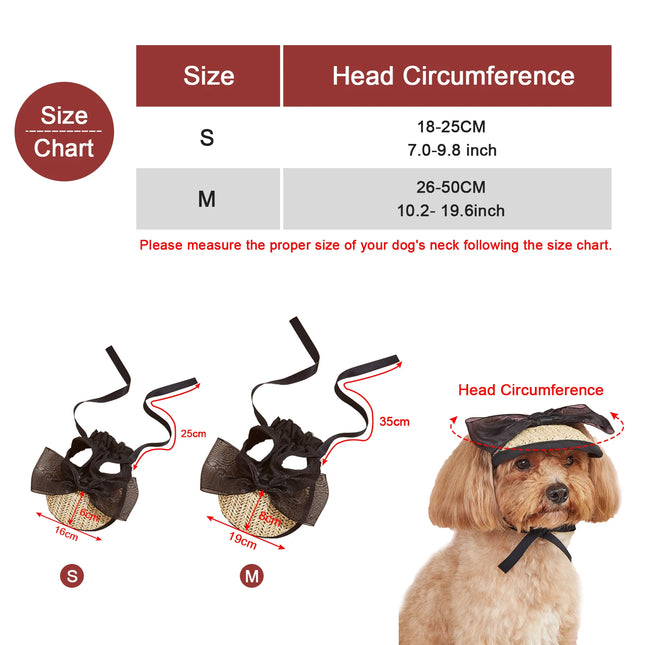 Summer Pet Sunshade Hat Adjustable Elastic Hat Fashionable and Versatile Lace Bow Dog Cat Hat