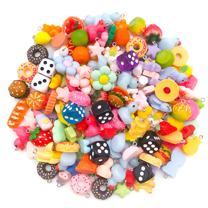 Random Assortment of Cartoon Charms: 10/20/30pcs Resin Pendants (Approx. 20mm), Resin Accessories for Kids' Handmade Jewelry.